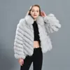 Femmes Fourrure Fausse Femme Manteau Réel Avec Doublure En Soie De Haute Qualité Hiver Chaud Veste Réversible Lady Mode Luxe Casaco Arrivée 220927