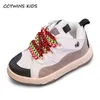 Sneakers Kids Autumn Girls Boys Fashion Casual Running Sports Trainers Kinderschoenen Ademend zachte zool kleurrijke kant 220928