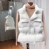 Women's Vests Winter Down Women Short Windbreaker Lightweight Coat Warm Waistcoat Female White Duck Sleeveless Jacket 220928