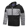 Herrenjacken Herbst Neue Herren Patchwork Jacke Kontrastfarbe Kapuze Reißverschluss Freizeitjacken Männlich Sport Windjacke Mantel Paar Lose Oberbekleidung T220926