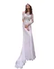 2023 Abiti da sposa a sirena in pizzo con nappe unici della Boemia Abiti da sposa country Boho chic a maniche lunghe senza schienale