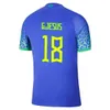 Coupe du monde de football 2022-23 maillot BRÉSIL Camiseta de futbol PAQUETA NERES COUTINHO maillot de football JESUS MARCELO PELE CASEMIRO violet brasil maillots équipe nationale