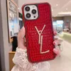 Designer Phone Cases For iPhone 14 14plus 13 13Pro 14ProMax 13ProMax 11 11Pro 11ProMax X XR XS 7 8 Plus White PU Crocodile Pattern Leather Shell Cellphone Cover Case