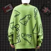 Men's Jackets 2022 Autumn And Winter Korean Couples Fashion Fun Cartoon Sweater Men's Outer Wear Loose Comfortable Round Neck