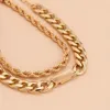 チャームブレスレットIngesightz Ed Metal Rope Chain Bangles Multi Layered Gold Color Curb Curb Cuban for Women Wrist Jewelry3893413