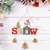 Dekoracje świąteczne szczęśliwe rok Wesoły dom modelowanie gwiazda miłosne serce Tree Mała drewniana litera świąteczny podarunek