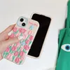 3DチューリップソフトシリコンケースiPhone 14 Plus 13 12 11 Pro Max Star携帯電話バックカバーCapa funda Shockproof Anti Fall Beautiful Floral Case