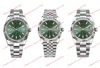 Высококачественные азиатские мужские часы 41 мм зеленый циферблат 2813 Автоматический механический M126234