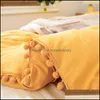 Bedding Sets Bedding Sets Yellow Ginger Duvet Er Set Pom Poms Shabby Chic Bed Soft Solid Color Linen Home Textile No Com Homeindustry Dh0Sh