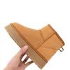 Classic Mini Platform Boots Designer Women Men Snow Boots Real Leather Thick Bottom Brown Slip-on Australia Australian Booties Winter Bottes