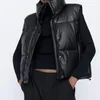 Women's Down Parkas Winter Coat Short Jackets For Female PU Leather Bomber Jacket Elegant Doudoune Femme Veste Manteau 220928