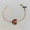 Frauen Designerin Charme Armbänder 4/Vier-Blatt-Klee Rosegold Ladybug Luxusschmuck mit Schachtel