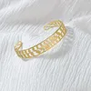 Bangle 2022 Fashion Bangles Stainless Steel Gold Color Hollow Out Style Bracelet For Women Gift Pulseras Charm Bracelets