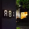 Solar Door Light DIY House Number Outdoor Lighting Rechargeable Colorful white and warm white Light Door Plate Garden Yard Building Lamp