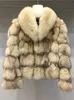 Femmes fourrure Faux OFTBUY hiver veste femmes vrai manteau col naturel survêtement épais chaud manches mode Streetwear 220927