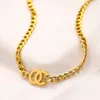 Luxury Design Brand Letter Necklace 18K Gold Plated Stainless Steel Necklaces Choker Chain Letter Pendant Fashion Womens Wedding Jewelry Accessories