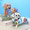 Decorative Objects Figurines Creative Colorful Wolfdog Dachshund Ornaments Home Entrance Wine Cabinet Decoration Office Desktop Resin Crafts 220928