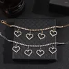 Anklets Trendy Luxury Rhinestone Heart Bracelet For Women Bling Crystal Chain Anklet Summer Beach Sandals On Leg Foot Jewelry