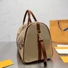 Dames reiskussen tas 45 cm vrouw bloem boston handtassen crossbody schoudertassen grote capaciteit draagtassen canvas lederen bedrukking verwijderbare riem etui