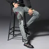 Herrenjeans Herren Distressed Bettlerjeans schmutzig zerrissene Jeanshose Stickerei Loch Schlankheitskur lang homme 220927