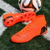 Klänningskor Futstal FGTF Orange Soccer Boots For Men High Top Cleats Football Trainers Sport Zapatillas de Futbol 220926