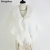 Fourrure féminine fausse véritable lapin Poncho tricoté Pashmina Châle des femmes // OEM / Wholesale / Retail 220928