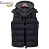 Hommes Gilets marque Hiver Casual Survêtement Chaud Capuche Veste Sans Manches Imperméables Vestes Parkas 220927