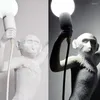 펜던트 램프 현대 LED 샹들리에 조명 수지 흰색 원숭이 로프 로프 램프 램프 윤기통 바 카페 교수형 데코 비품