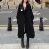 Trench Coats preto de trincheira longa casacos mulheres letra de manga longa com calças de manga comprida com cinto 2022 bf lapela solto outa