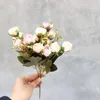 Dekorativa blommor 15 Huvudoljemålning Blomma Bud Artificial Banket Decoration Wedding Bakgrund Vägg