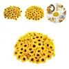 Dekorativa blommor Fadeless Anti-Fall Table Centerpieces Fake Sunflowers Wedding Decor