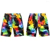 Men's Shorts Plus Size Summer Beach Pants Men Colorful Drawstring Swimming Trunks Surf Longboard