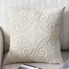 Pillow 45 45cm Nordic Ins Natural Plain Flower Embroidery Pillowcase Linen Cover Sofa Hand-embroidered Home Decor