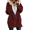 여자 재킷 Zity 여성 대형 Sherpa 까마귀 퍼지 양털 재킷 포켓을 가진 외부웨어 코트 03ys#