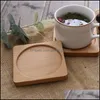 Tappetini Tappetini Tappetino per tazza in legno Stoviglie Decorazioni per la tavola Forniture da cucina durevoli Tovaglietta resistente al calore Pratica consegna a goccia 2021 Home Ga Dhvaf