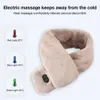 Écharpes USB chauffée hiver écharpe réglable chauffage chauffant rechargeable enveloppement de cou avec coussinet écharpes de col en peluche Y2209