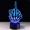 Nocne światła 3D Iluzja optyczna kocham cię Język migowy Tabela LED Light USB romantyczna walentynki dekoracja lampa gestowa ręka