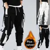 Herrenhose, extra dick, toller Jogger, Farbnähte, knöchellange Cargo-Winterhose, mehrere Taschen für Zuhause