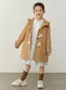 Coat Amii Kids Girl en Winter Thicken Warm Overcoat Contrast Hooded Jacket för tonåring Barn Utkläder 22130131 220927