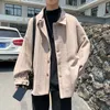 Men's Jackets Spring Autumn Woolen Coat Men Fashion Plaid Clothes Plus Size Loose Long Sleeves Casual Clothes Male All-match Jackets T220926