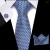 Bow Ties Mens Silk Neckwear Casual Business 7.5cm Hanky Cufflinks Sets Wedding Classic Solid Printed Men Suit Accesories