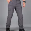 Pantaloni da uomo lunghi elastici resistenti all'usura in vita da campeggio per alpinismo