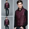 Men's Down Parkas Winter Casat 90% White Duck Puffer Vest portátil Ultra Light Leveless Jacket Coloat For Men 220928