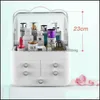 Baño Organización de almacenamiento Caja de cosméticos portátil Belleza Der Tipo Producto para el cuidado de la piel Estante Lápiz labial Maquillaje Pincel Acabador Drop Deliv Dhxvu