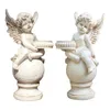 Mum Tutucular Angel Cherub Çay Işık Tutucu Ev Bahçesi Açık Veranda Dekor Süsleme Heykeli Reçine El Sanatları Tealight