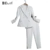 Women's Two Piece Pants White Women Pant Suit Formal Ladies Business Suits Office Work Wear Female For Weddings Custom Made