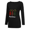 T-shirts Top-shirts de mode Fashion Top Pullover joyeux Noël
