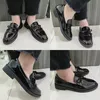 Dress Shoes Rimocy Black Patent Leather Leer Loafers Platform Glip aan voor dames lente Britse tassel casual flats vrouw 220926