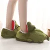 Pantoufles Maison Furry Femmes Mignon Dessin Animé Conception Vert Chambre Dames Chaussures Plates Intérieur Chaud Fourrure Onesize 220926