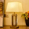 Lampade da tavolo TUDA Lampada in cristallo di alta qualità Paralume trapezoidale Rettangolare in metallo per la camera da letto Decorazioni per la casa Comodino